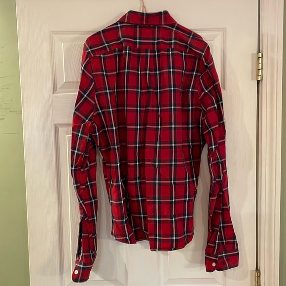 Men's Abercrombie and Fitch red plaid button down shirt, size xxl - Picture 2 of 4